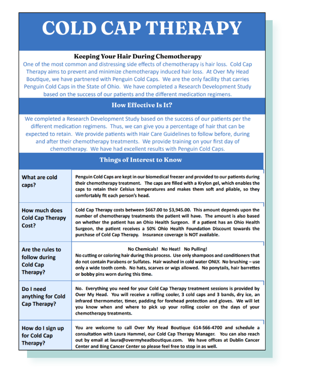 Cold Cap Therapy Flyer – Over My Head Boutique